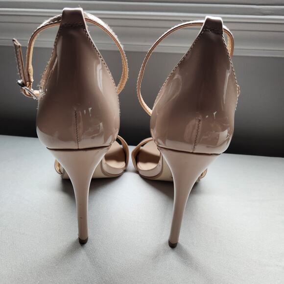 Women's Nude Heel Pumps Open Toe Size 10 NWOT - Picture 7 of 7